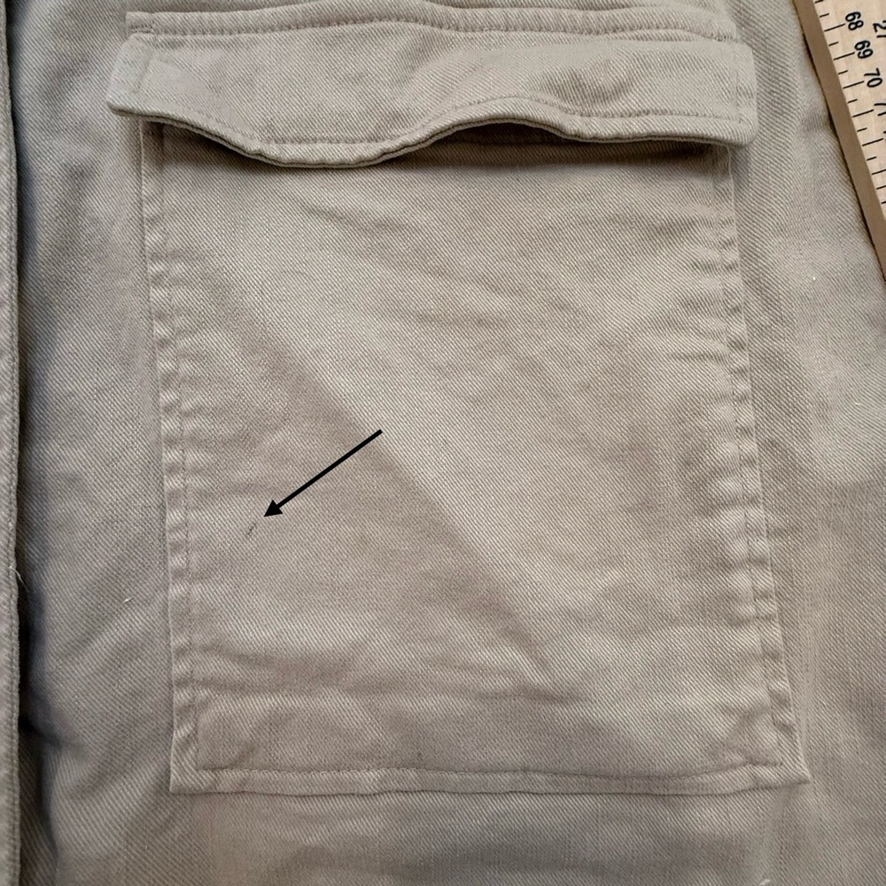 Londunn + Missguided Tan Khaki Utility Jacket Trench Coat Logo Sleeves Size 8 - Picture 10 of 15
